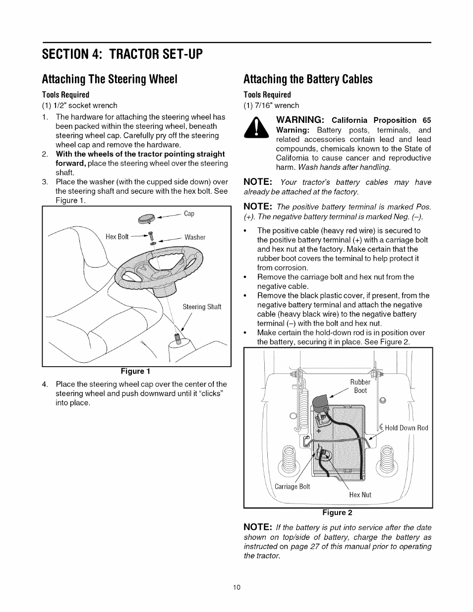 Attaching the battery cables | Toro 13AX60RG744 User Manual | Page 10 / 36