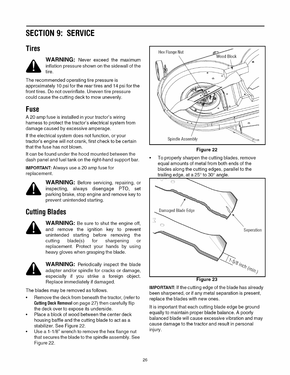 Dk a, Tires, Fuse | Cutting blades | Toro 13AX60RG744 User Manual | Page 26 / 36