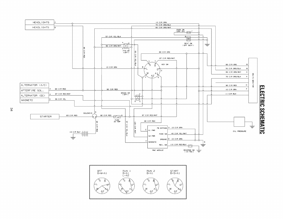 Electric schematic | Toro 13AX60RG744 User Manual | Page 34 / 36