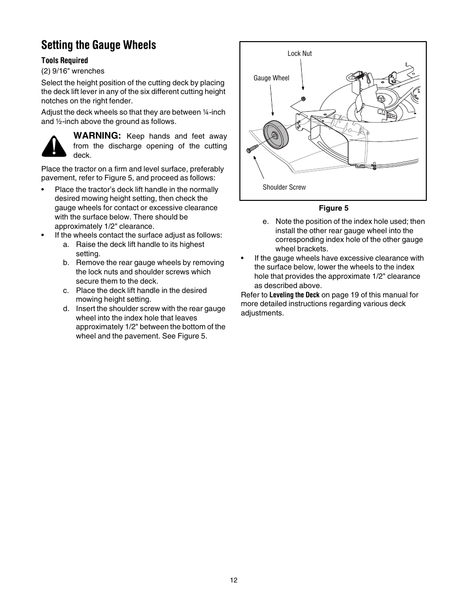Setting the gauge wheels | Toro LX420 User Manual | Page 12 / 36