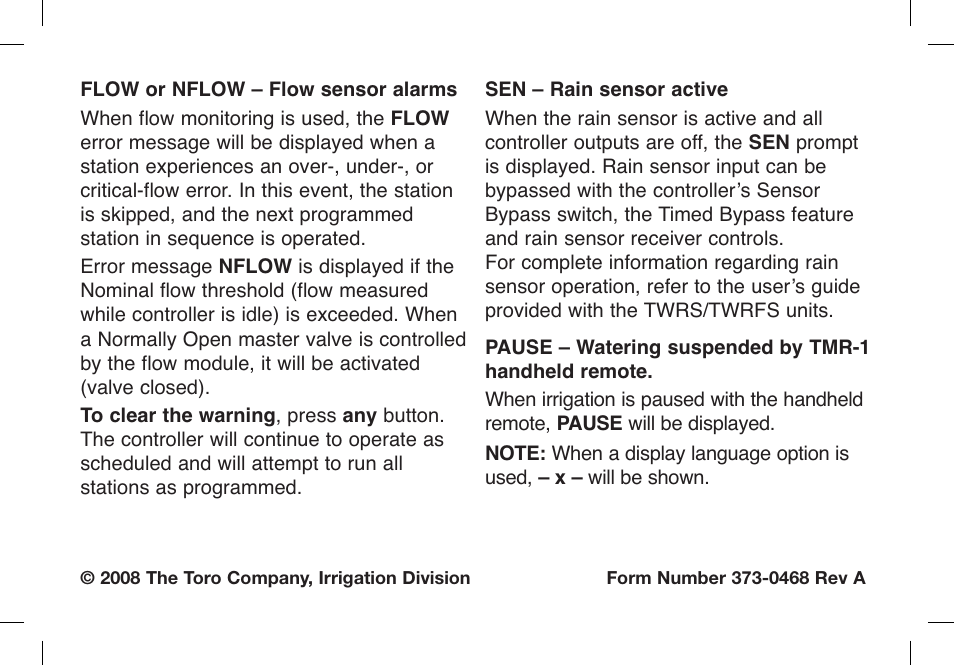 Toro TMC-424E User Manual | Page 12 / 36