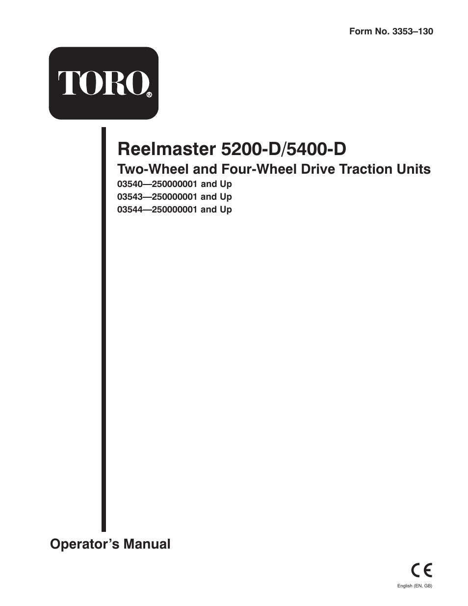 Toro 5400-D User Manual | 52 pages