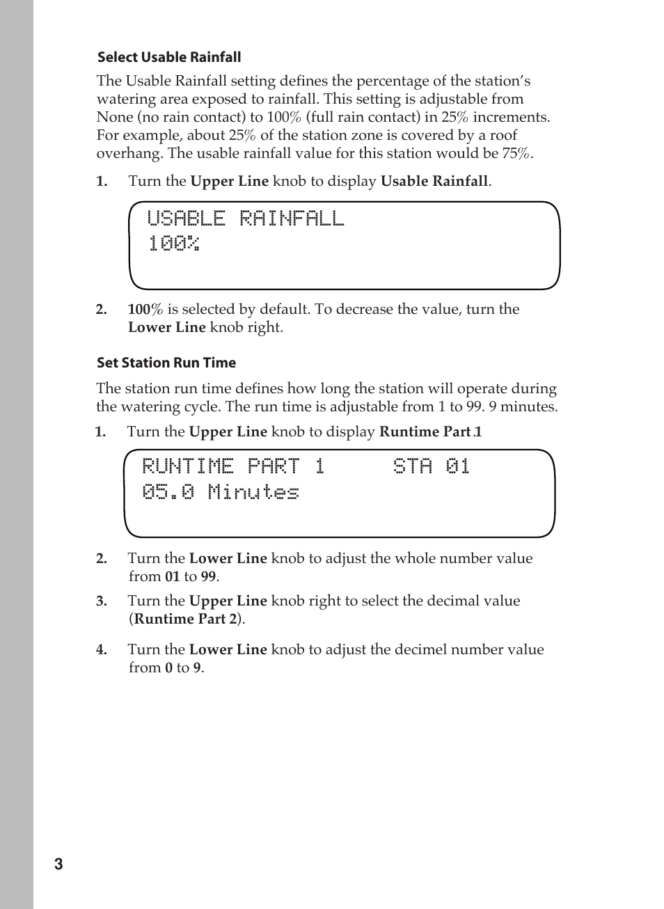Usable rainfall 100 | Toro 12 User Manual | Page 40 / 88
