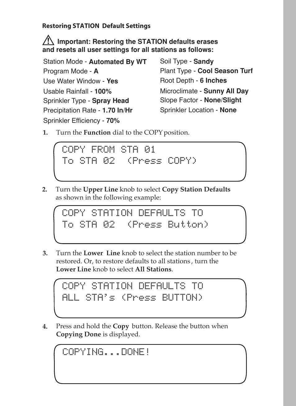 Copy from sta 01 to sta 02 (press copy) | Toro 12 User Manual | Page 47 / 88