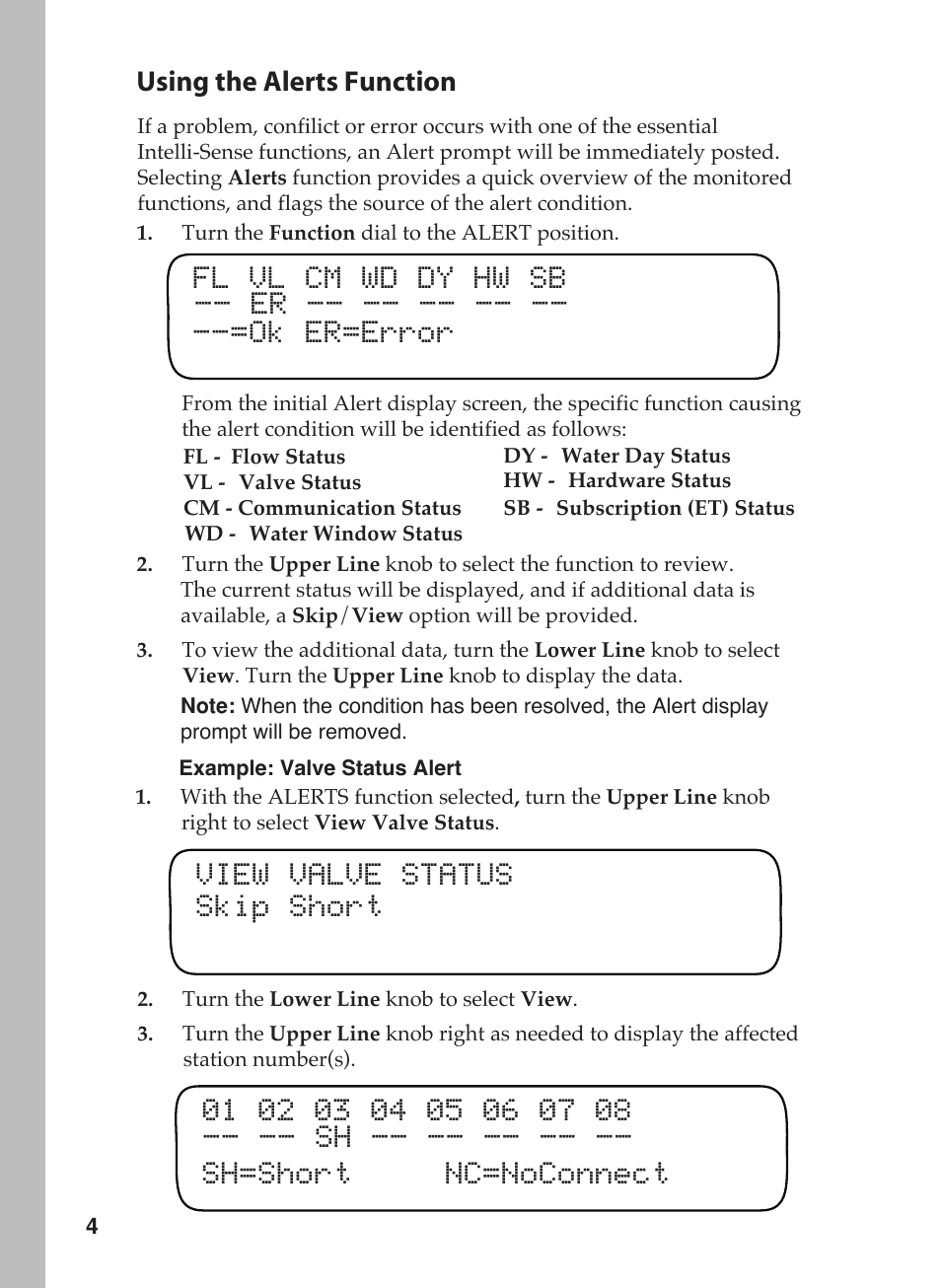 Using the alerts function | Toro 12 User Manual | Page 52 / 88