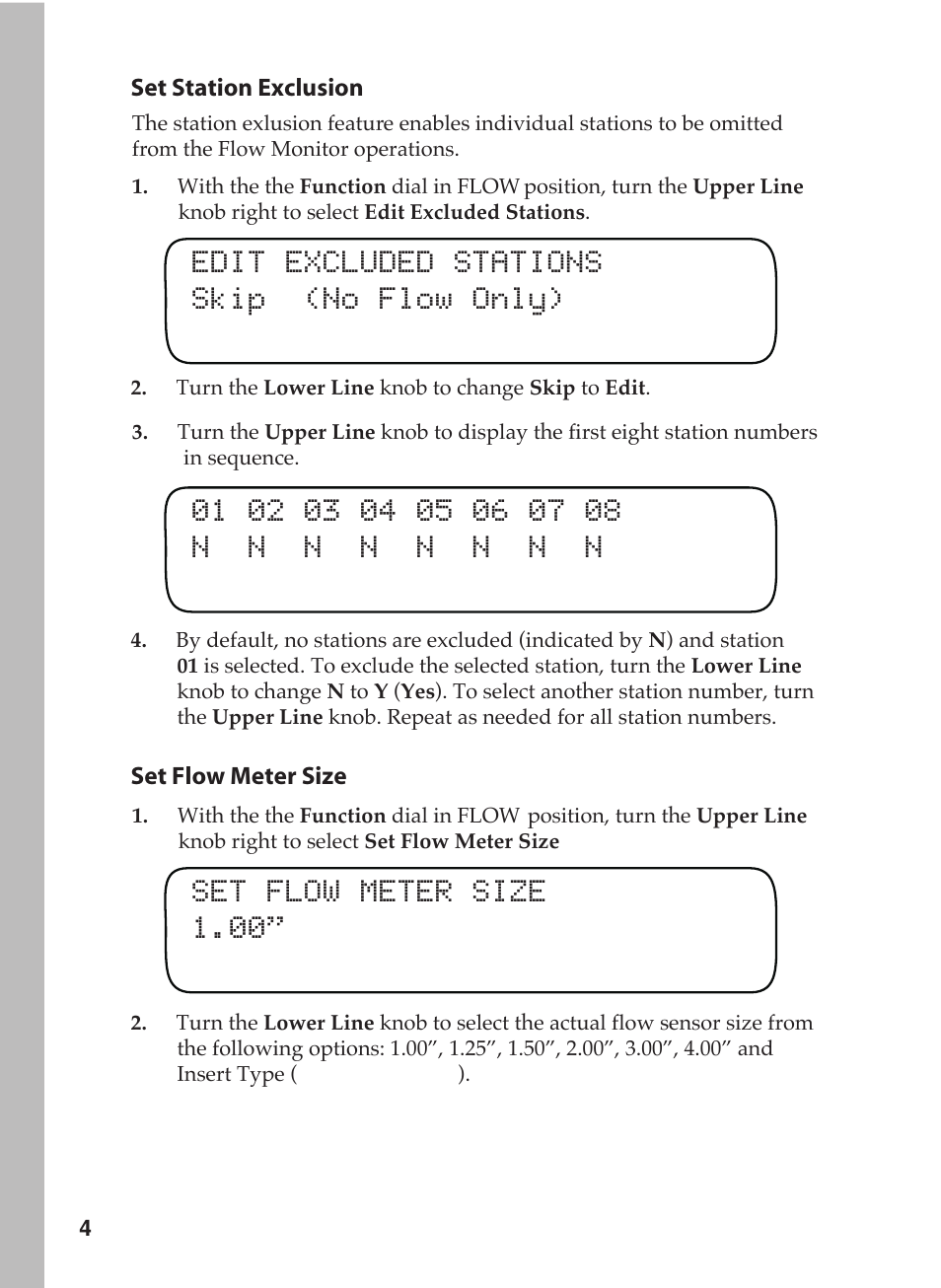 Set flow meter size 1.00 | Toro 12 User Manual | Page 54 / 88