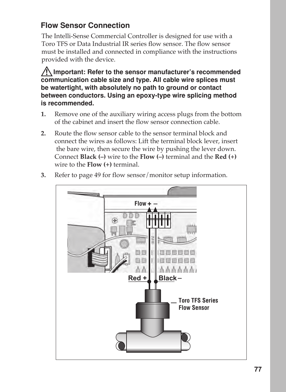 Flow sensor connection | Toro 12 User Manual | Page 83 / 88
