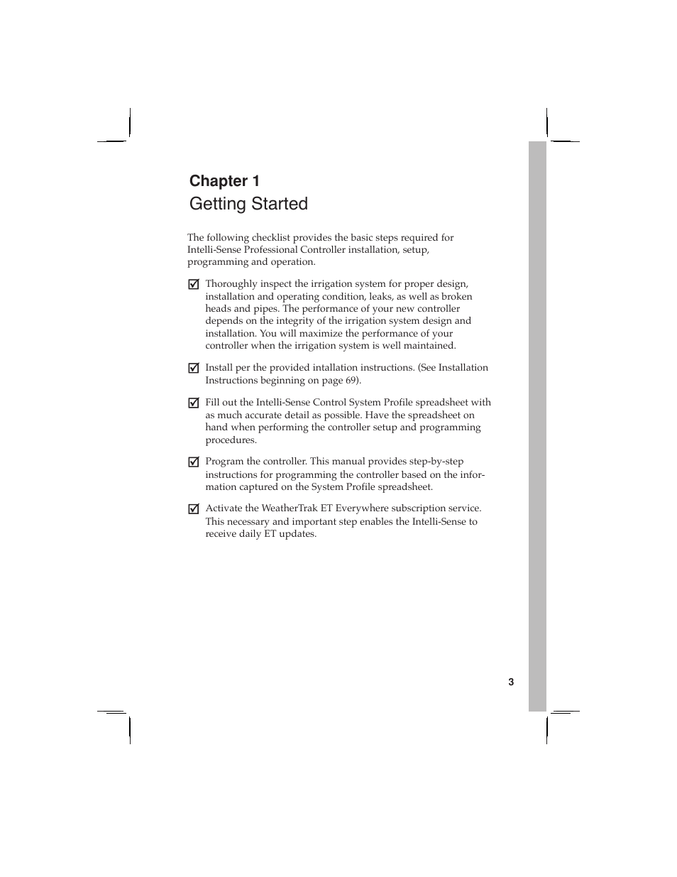 Getting started, Chapter 1 | Toro 12 User Manual | Page 9 / 88