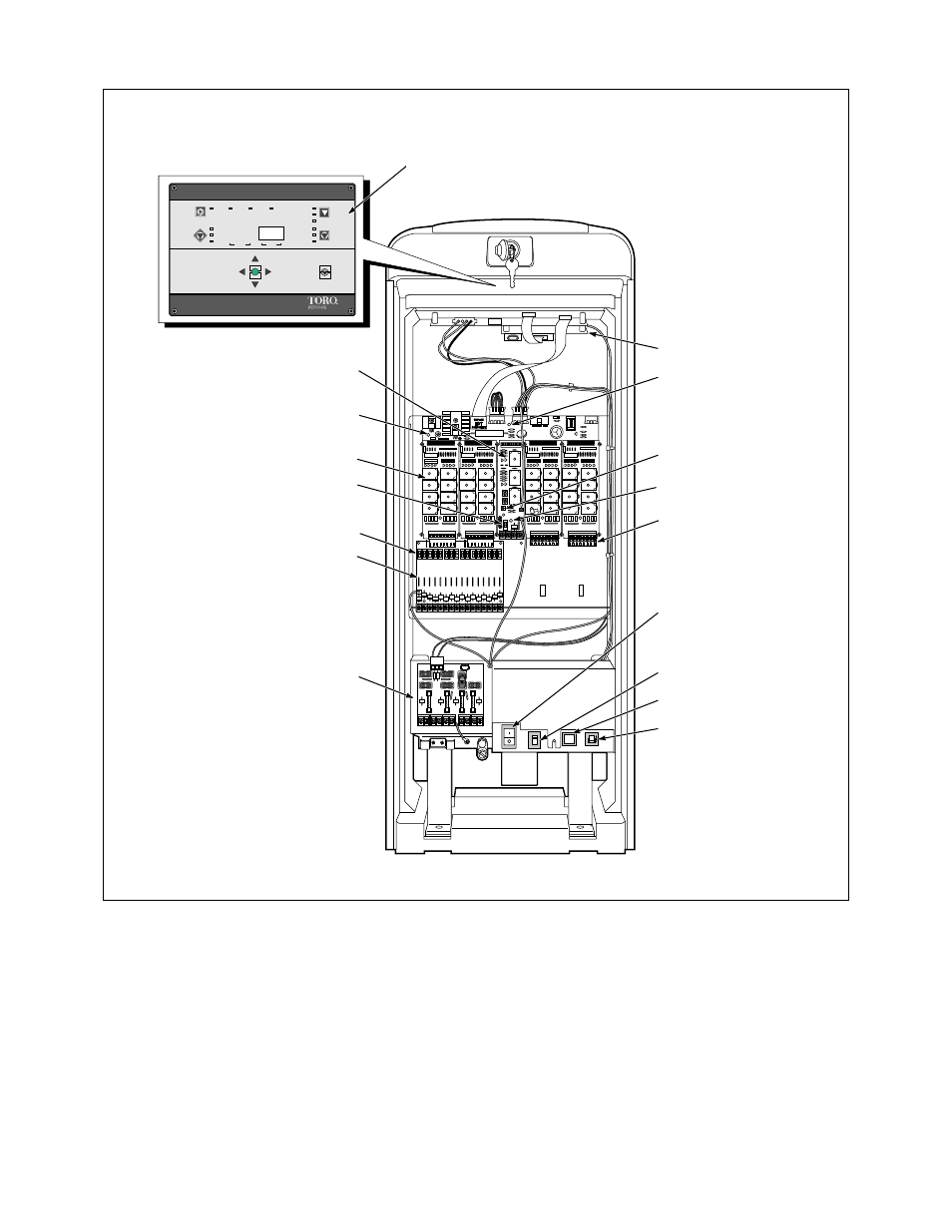 Controller components, Plastic cabinet model shown) | Toro Plus Series Satellite User Manual | Page 2 / 19