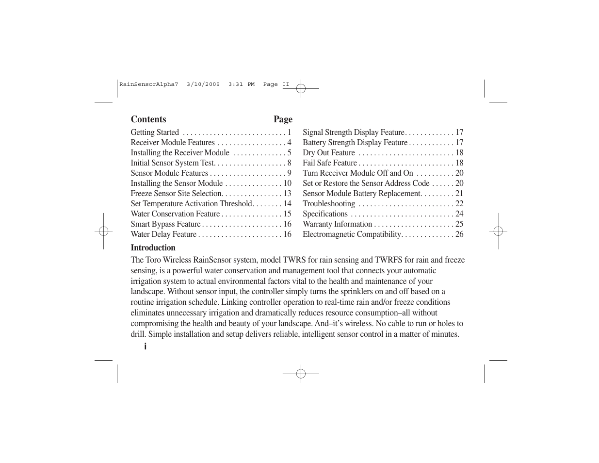 Toro TWRS User Manual | Page 2 / 28