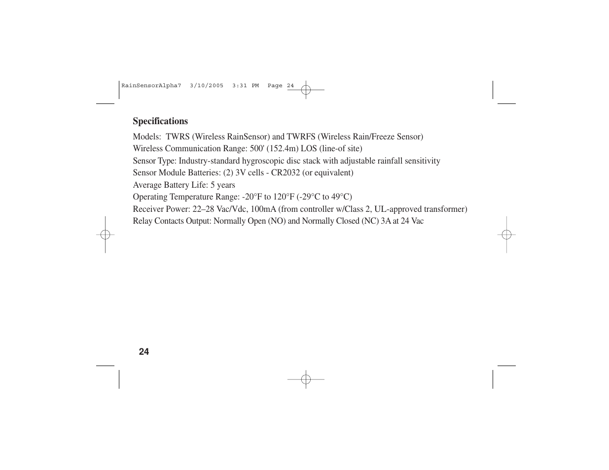 Toro TWRS User Manual | Page 26 / 28