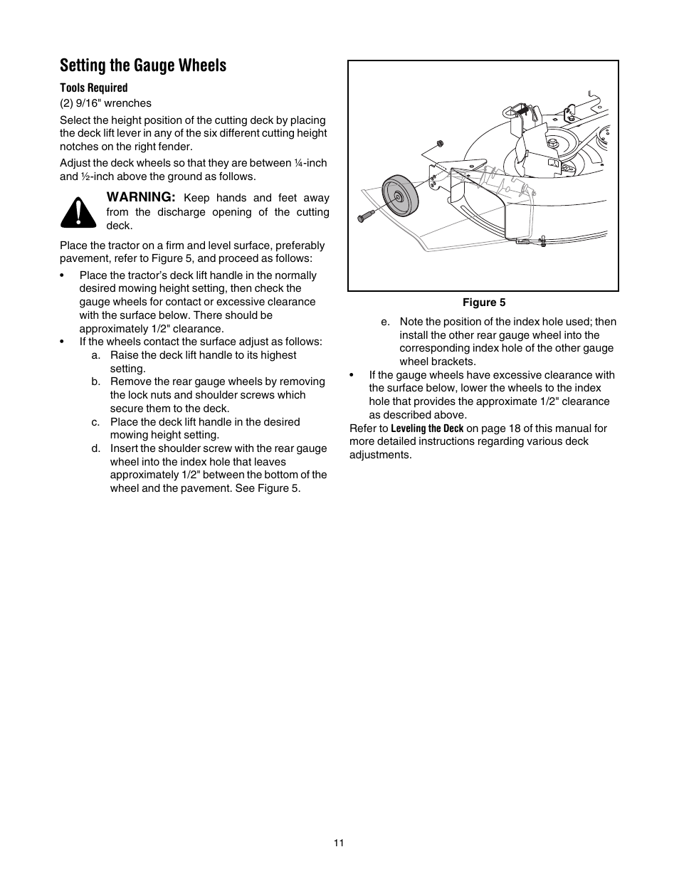 Setting the gauge wheels | Toro 71430 User Manual | Page 11 / 32