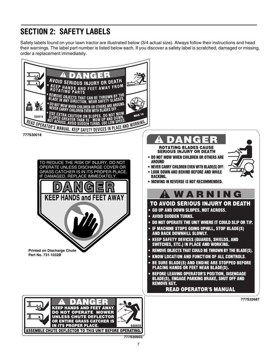 Section 2: safety labels | Toro 71430 User Manual | Page 7 / 32