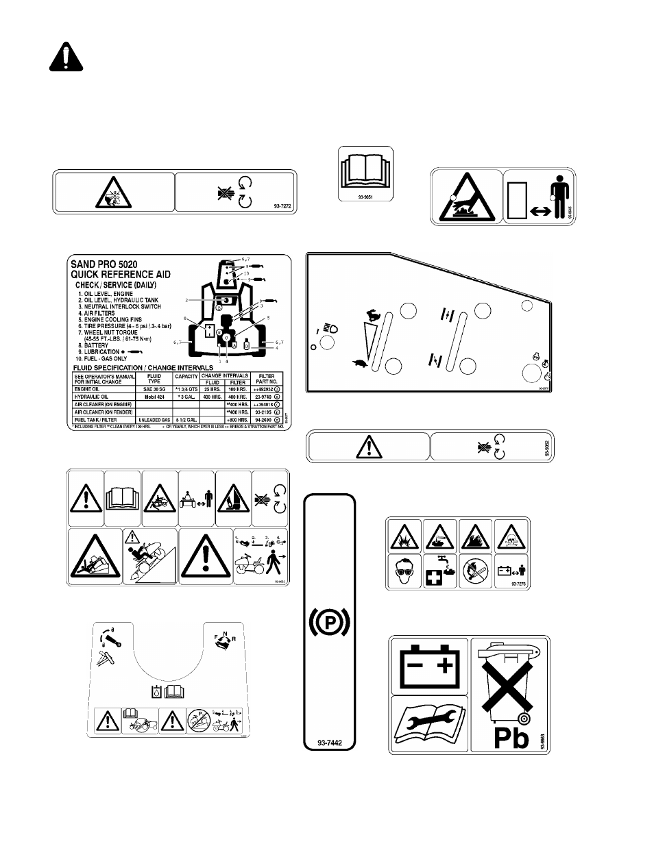 Safety and instruction decals | Toro Sand Pro 5020 User Manual | Page 10 / 170