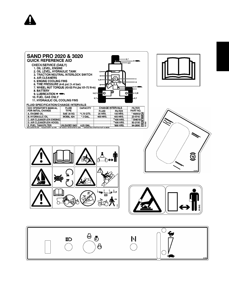 Safety and instruction decals | Toro Sand Pro 5020 User Manual | Page 9 / 170