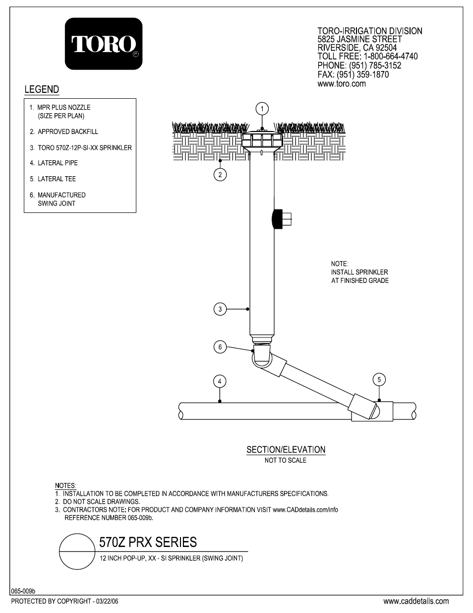 Toro 570Z PRX User Manual | 1 page