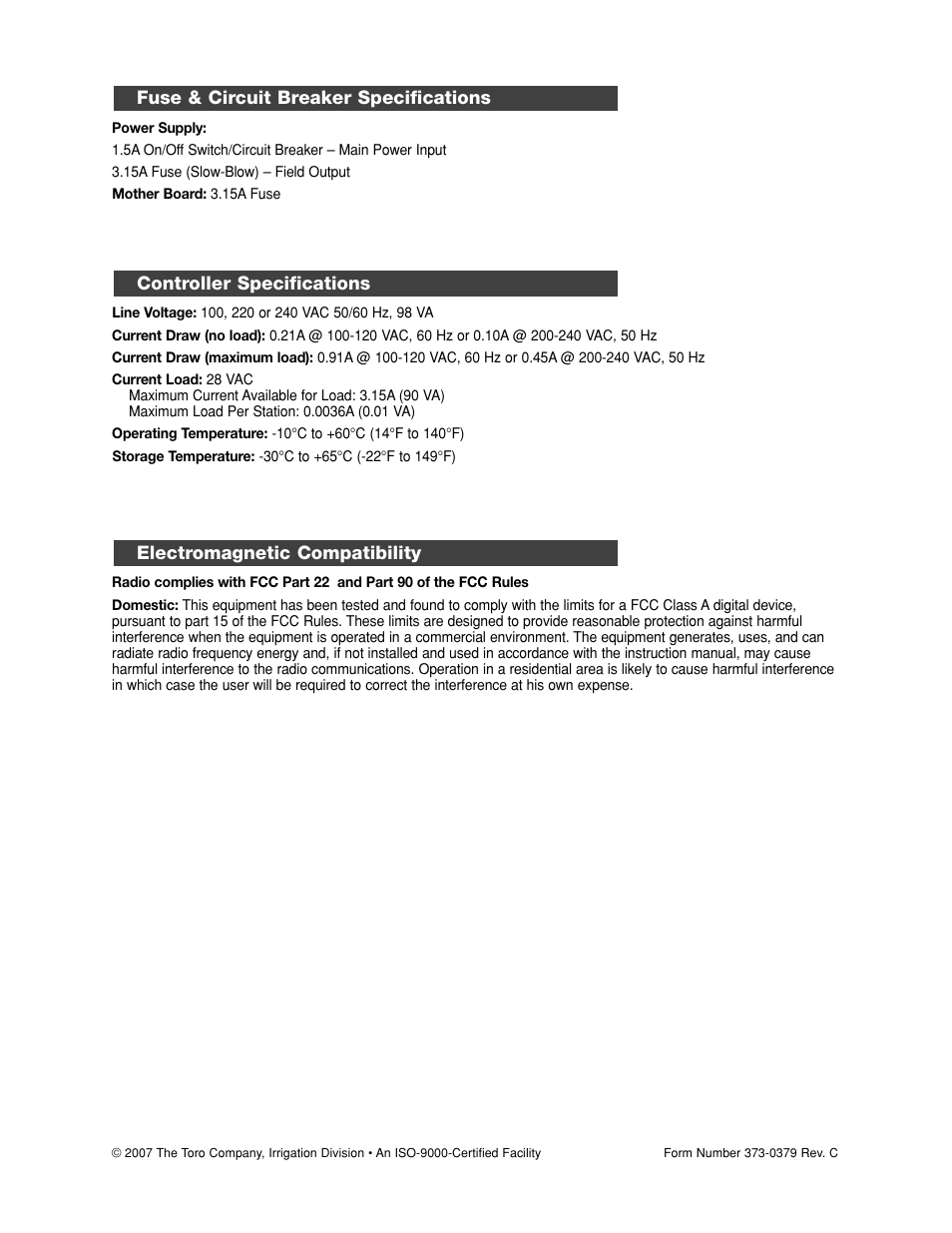 Toro TDC-100/200 User Manual | Page 20 / 20