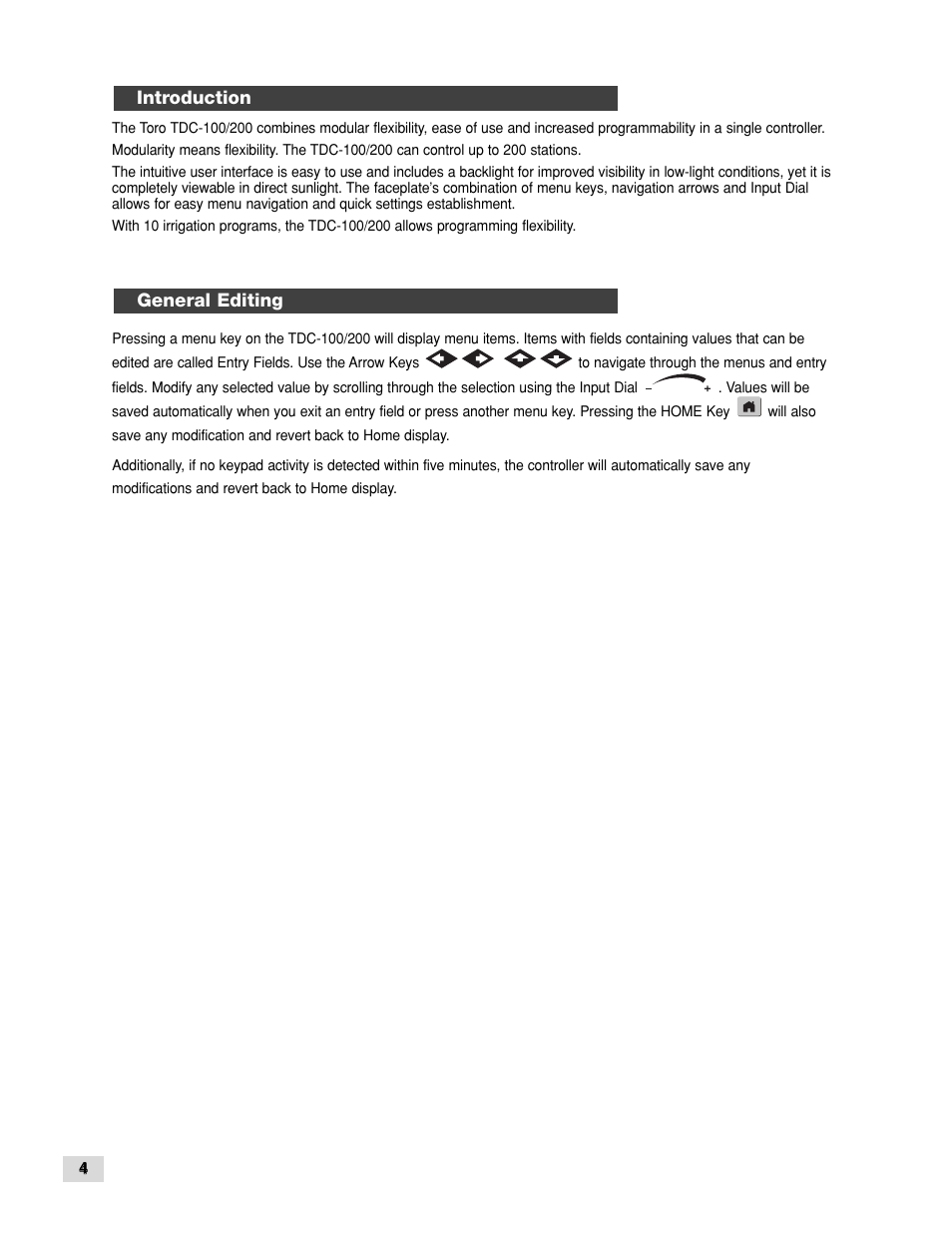 Toro TDC-100/200 User Manual | Page 4 / 20