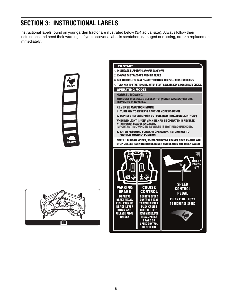 Section 3: instructional labels | Toro 14AP80RP744 User Manual | Page 8 / 32