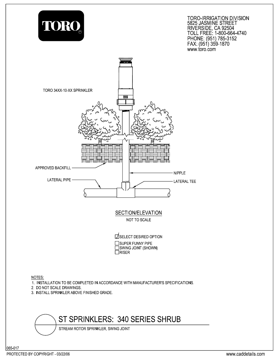 Toro 34XX-10-XX User Manual | 1 page