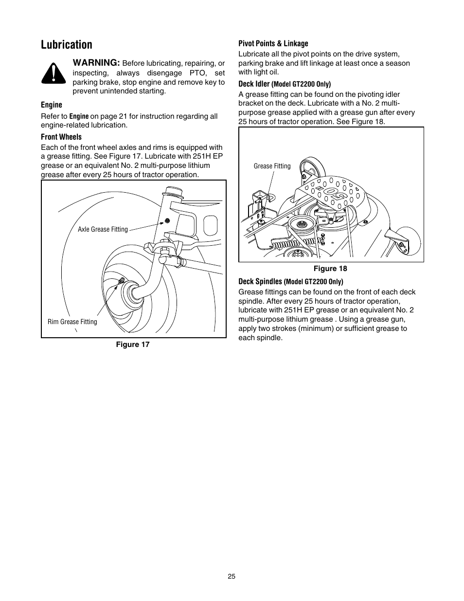 Lubrication | Toro 14AK81RK744 User Manual | Page 25 / 36