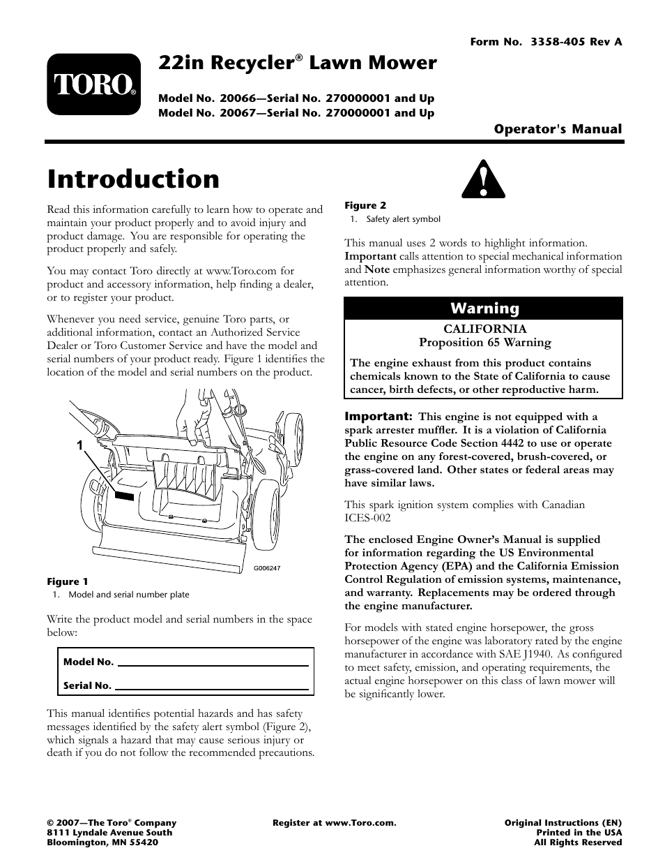 Toro 20067 User Manual | 20 pages