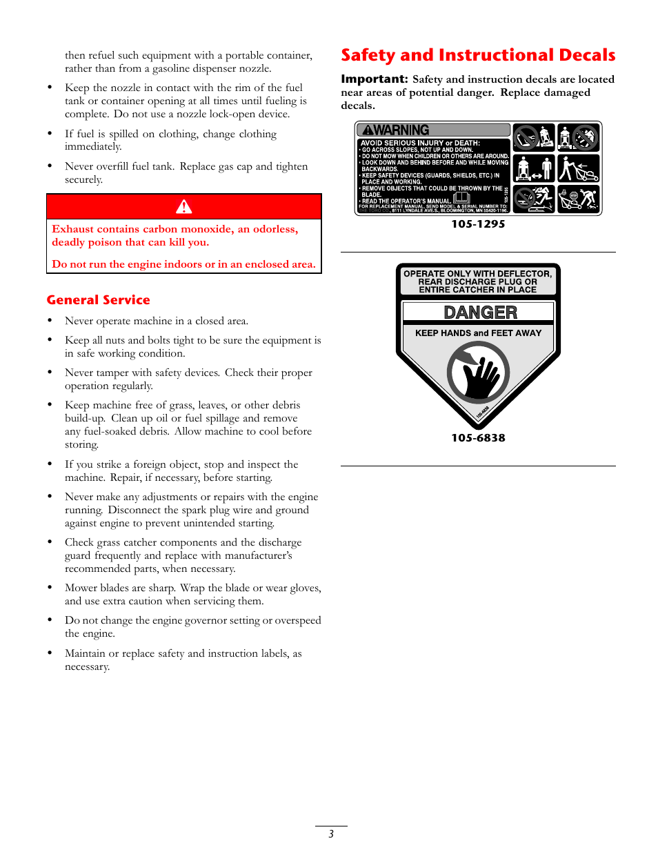 Safety and instructional decals | Toro 20016 User Manual | Page 3 / 16