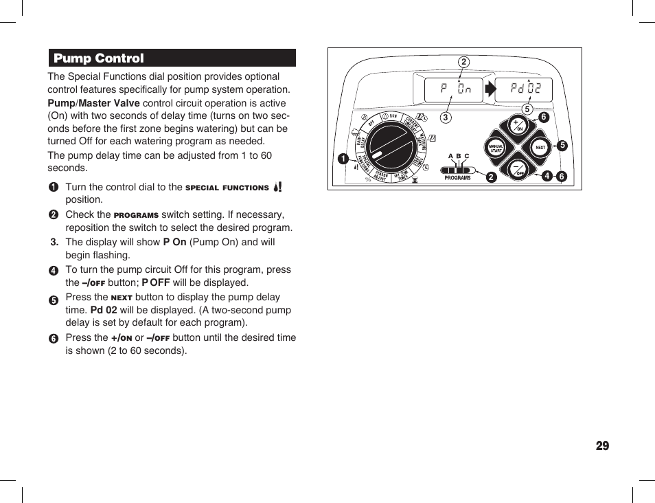 Pump control | Toro Sprinkler Timer with Computer Programming Option ECXTRA User Manual | Page 31 / 44