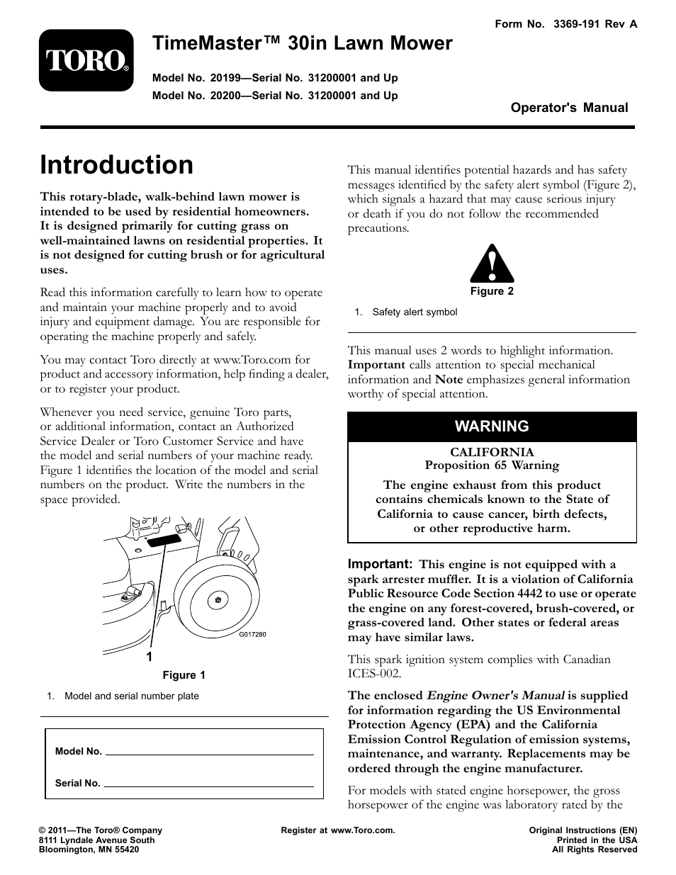 Toro Timemaster 20199 User Manual | 28 pages