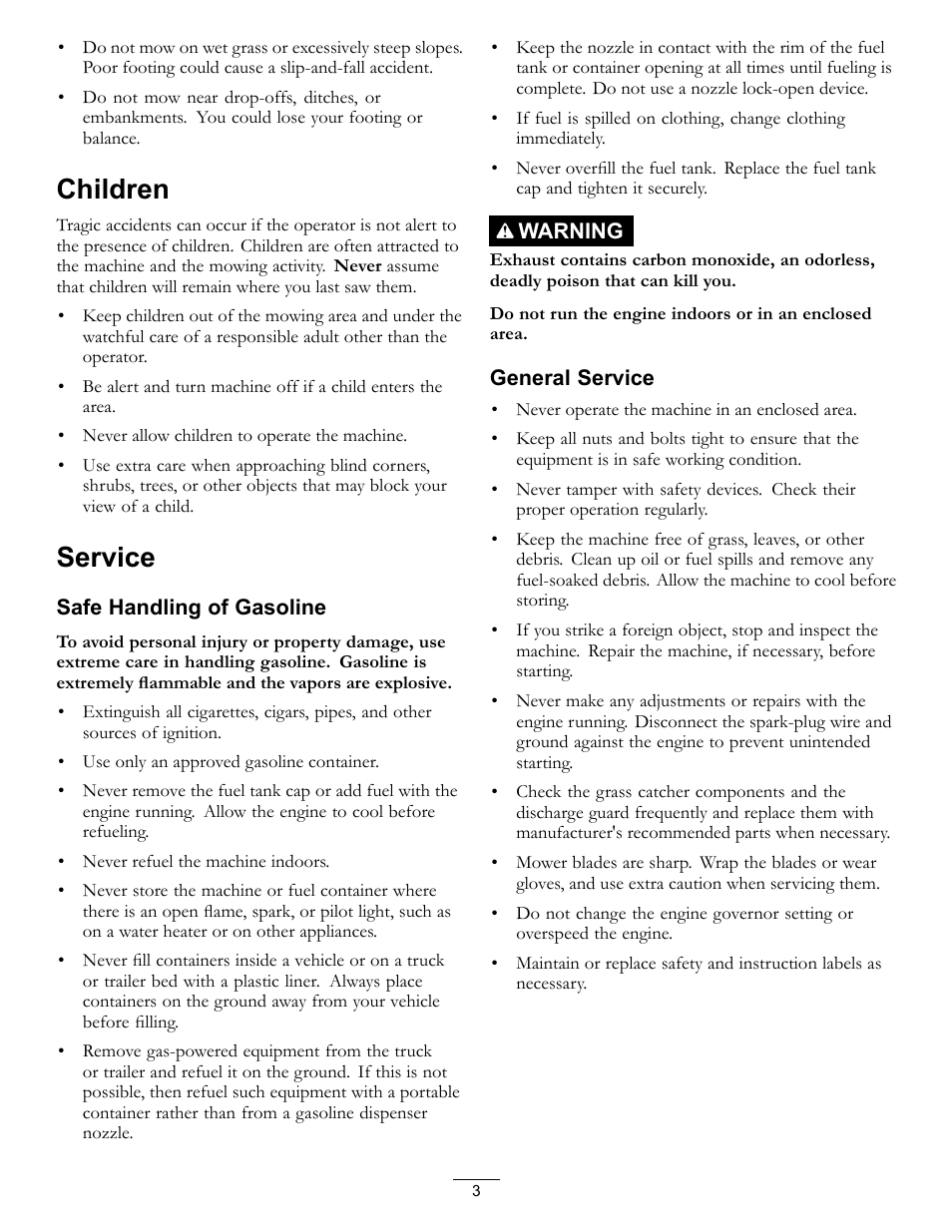 Children, Service | Toro Timemaster 20199 User Manual | Page 3 / 28