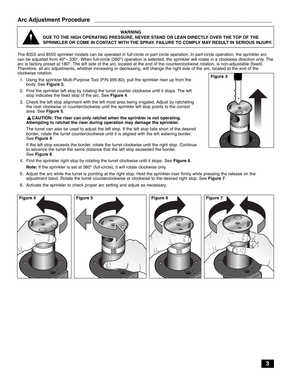 Arc adjustment procedure | Toro 835S User Manual | Page 3 / 9