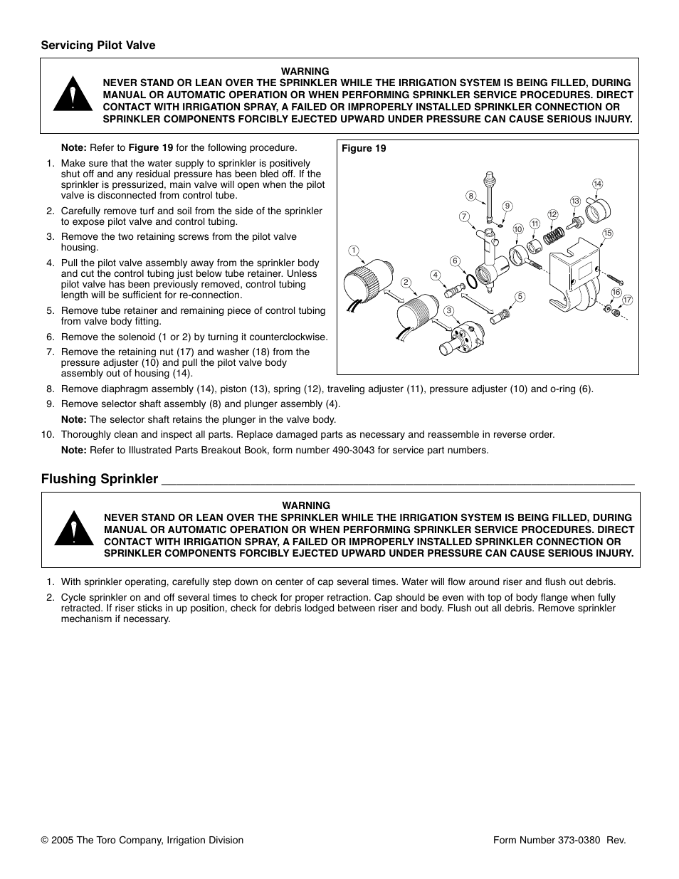 Flushing sprinkler | Toro 835S User Manual | Page 9 / 9