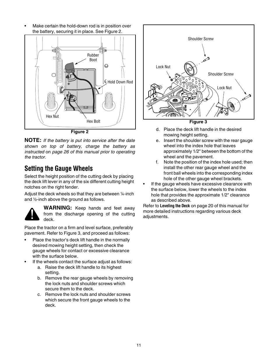 Setting the gauge wheels | Toro LX500 User Manual | Page 11 / 36
