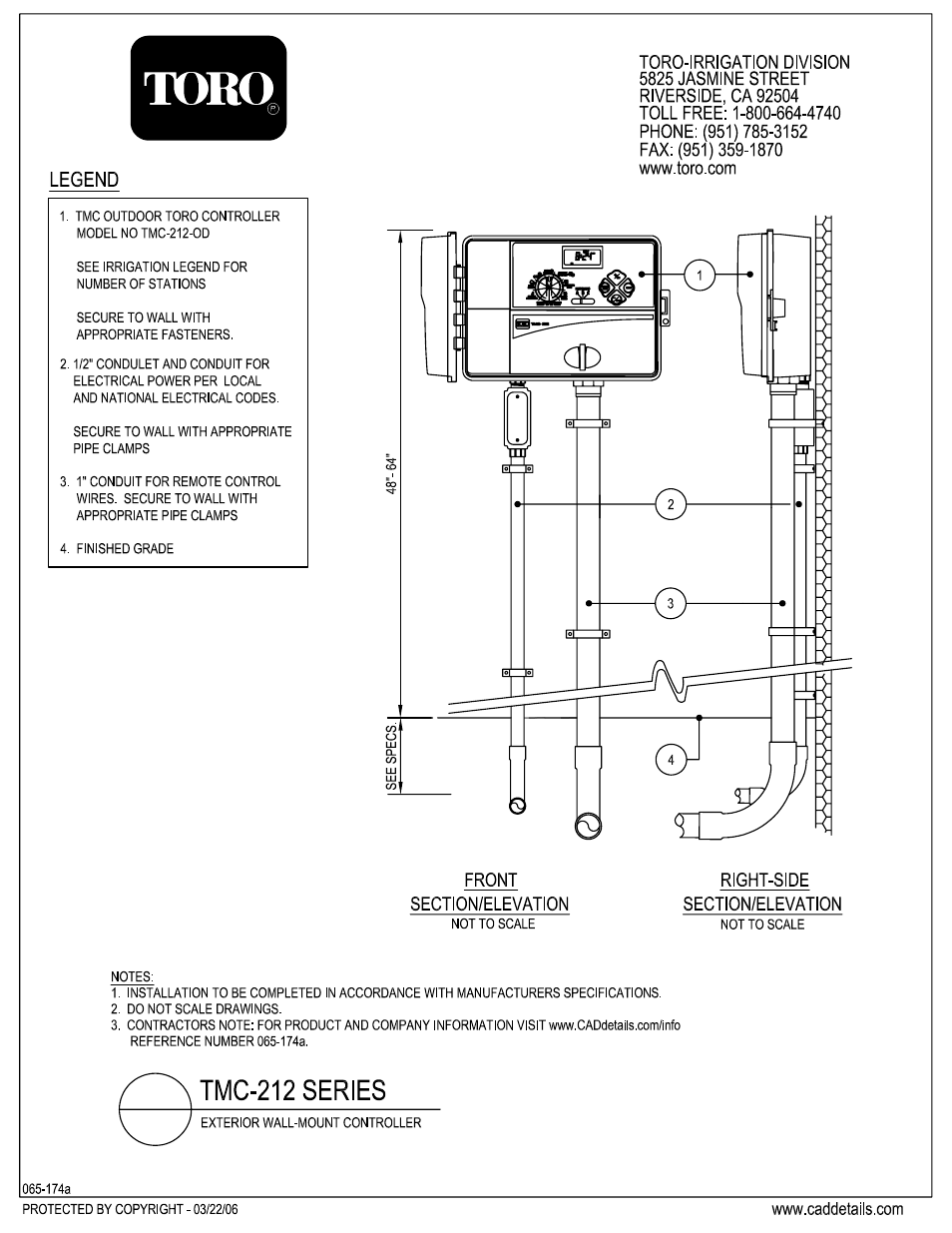 Toro TMC-212 User Manual | 1 page