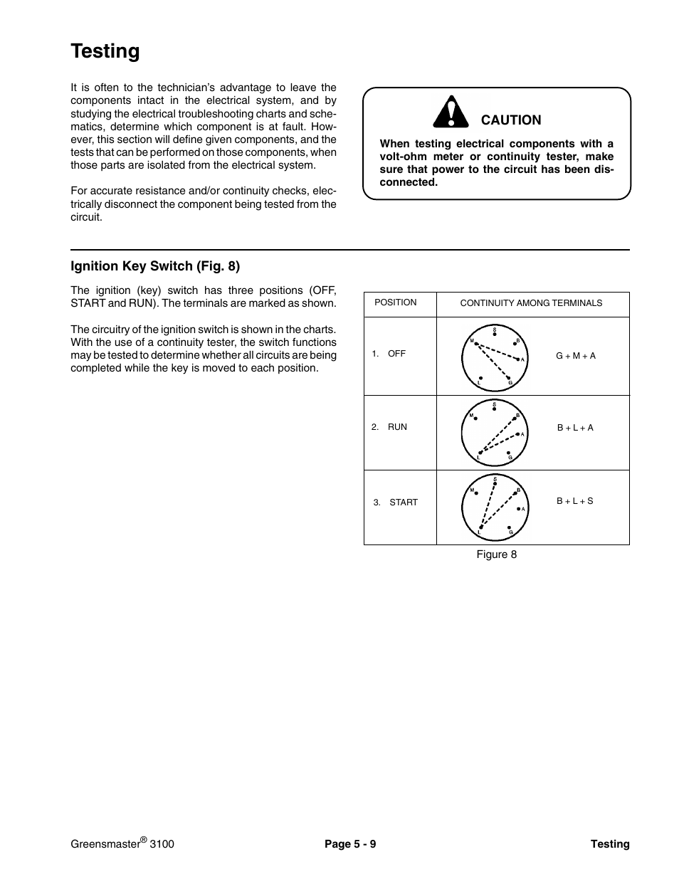 Testing | Toro GREENSMASTER 3100 User Manual | Page 117 / 234