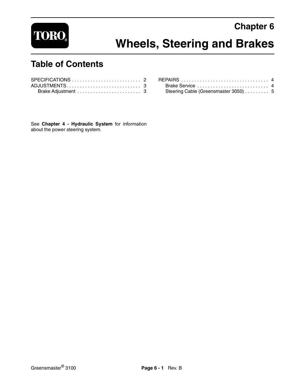 Toro GREENSMASTER 3100 User Manual | Page 125 / 234