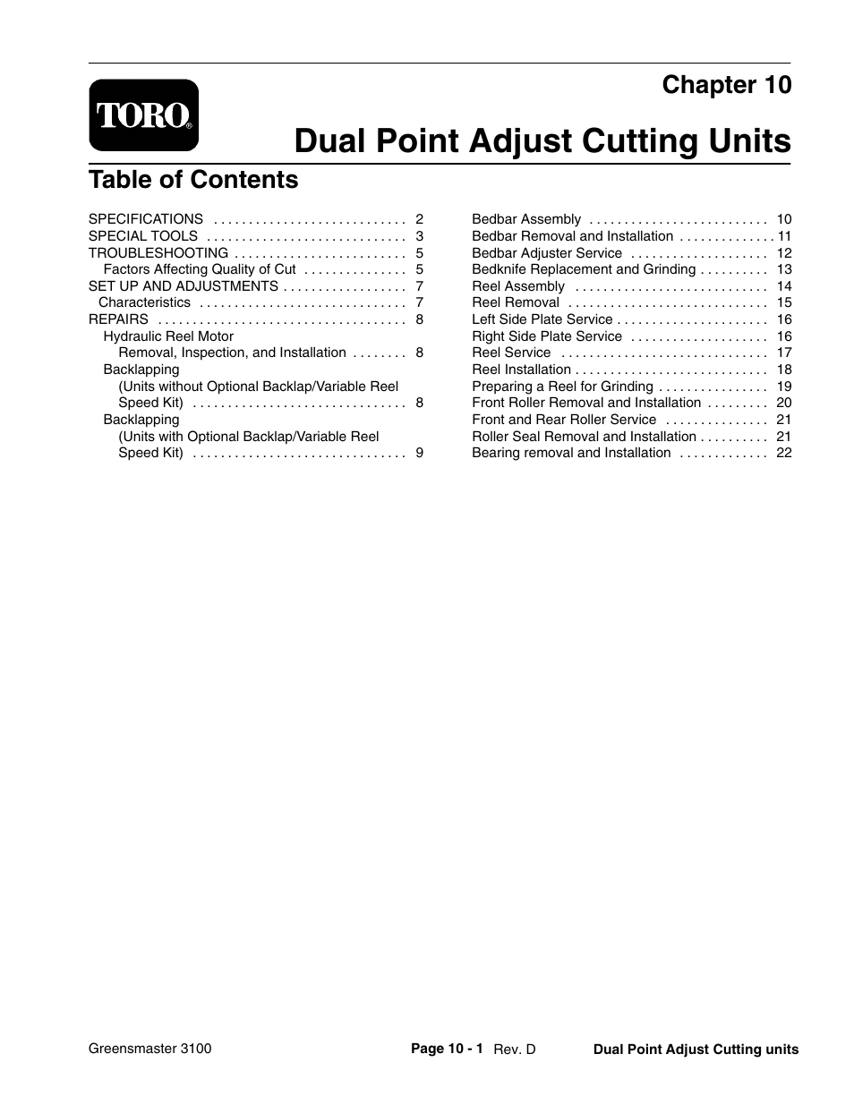 Toro GREENSMASTER 3100 User Manual | Page 211 / 234