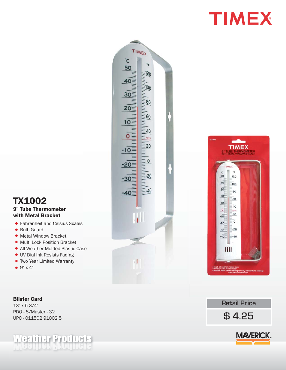TIMEX Weather Products TX1002 User Manual | 1 page