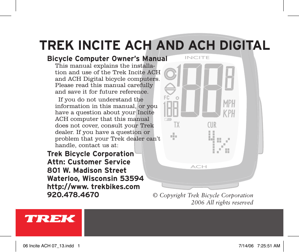 Trek Bicycle Computer User Manual | 40 pages