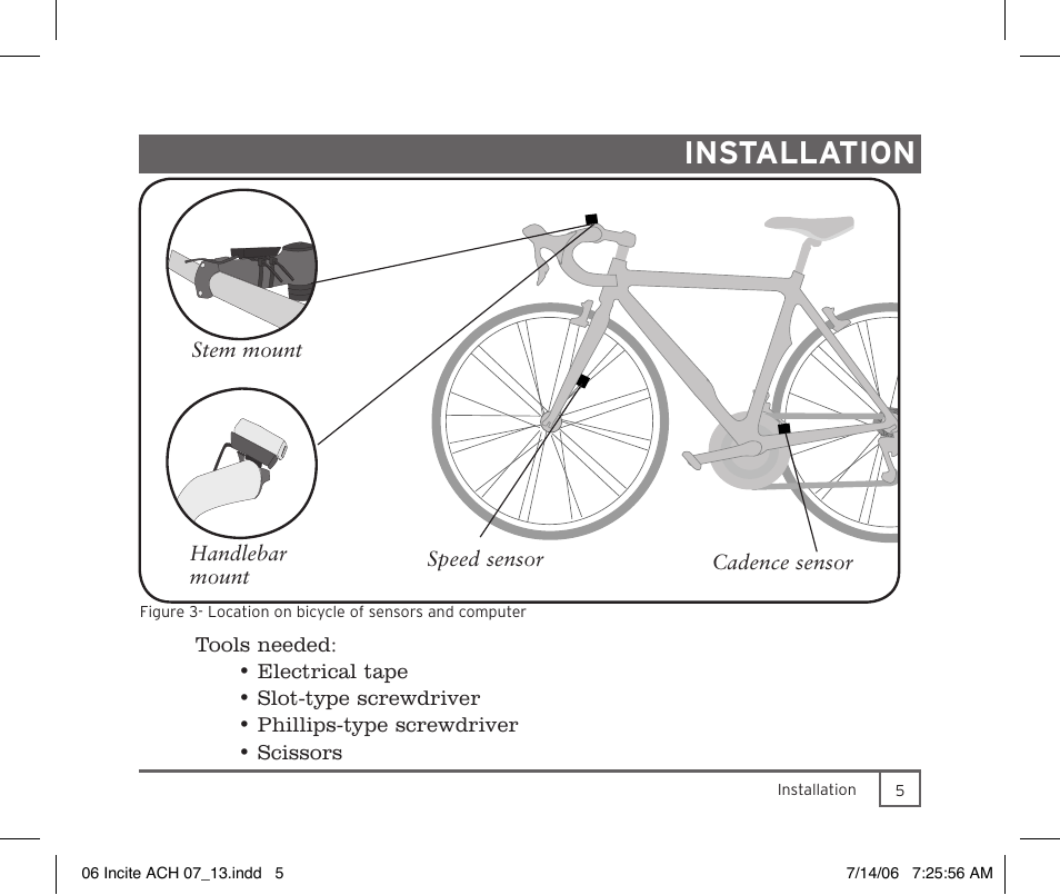 Installation | Trek Bicycle Computer User Manual | Page 7 / 40