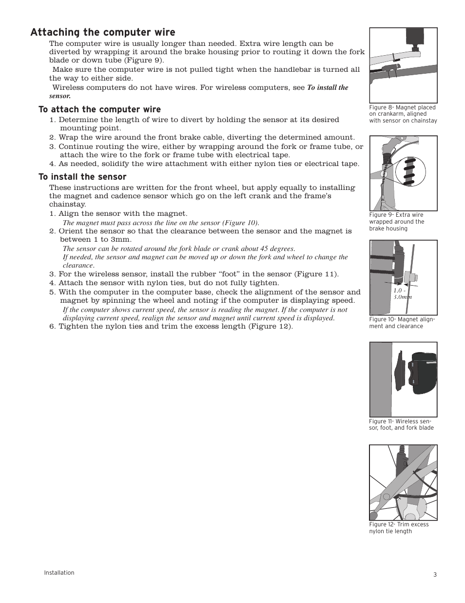 Attaching the computer wire | Trek Incite 6i User Manual | Page 4 / 10