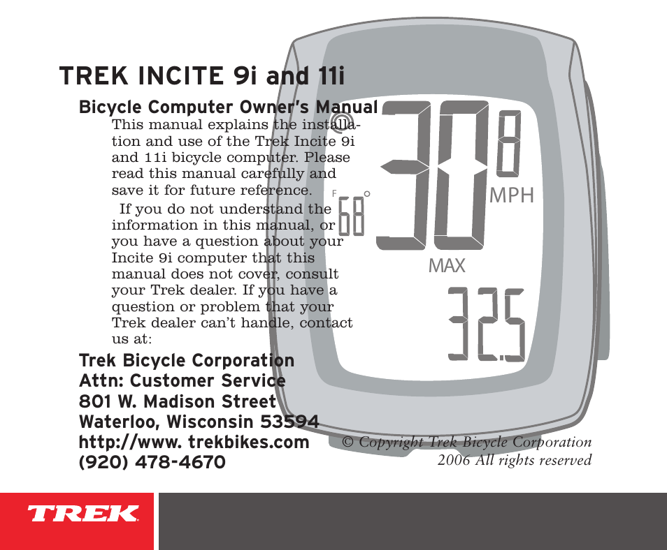Trek 11i  EN User Manual | 27 pages