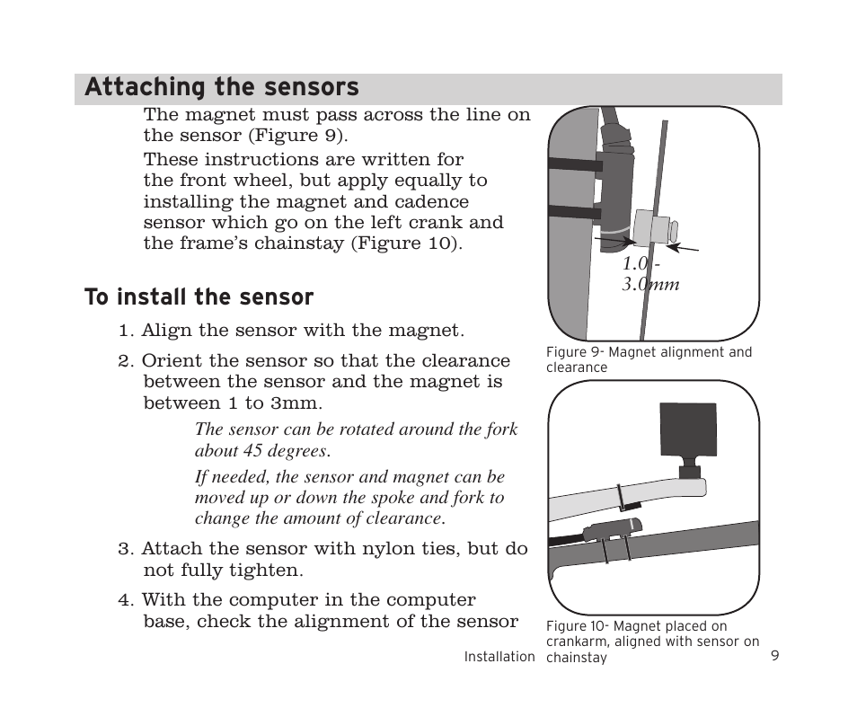 Attaching the sensors | Trek 11i  EN User Manual | Page 11 / 27