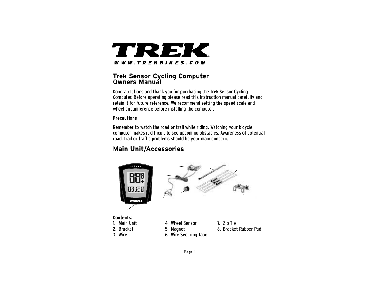 Trek 2.0 User Manual | 4 pages