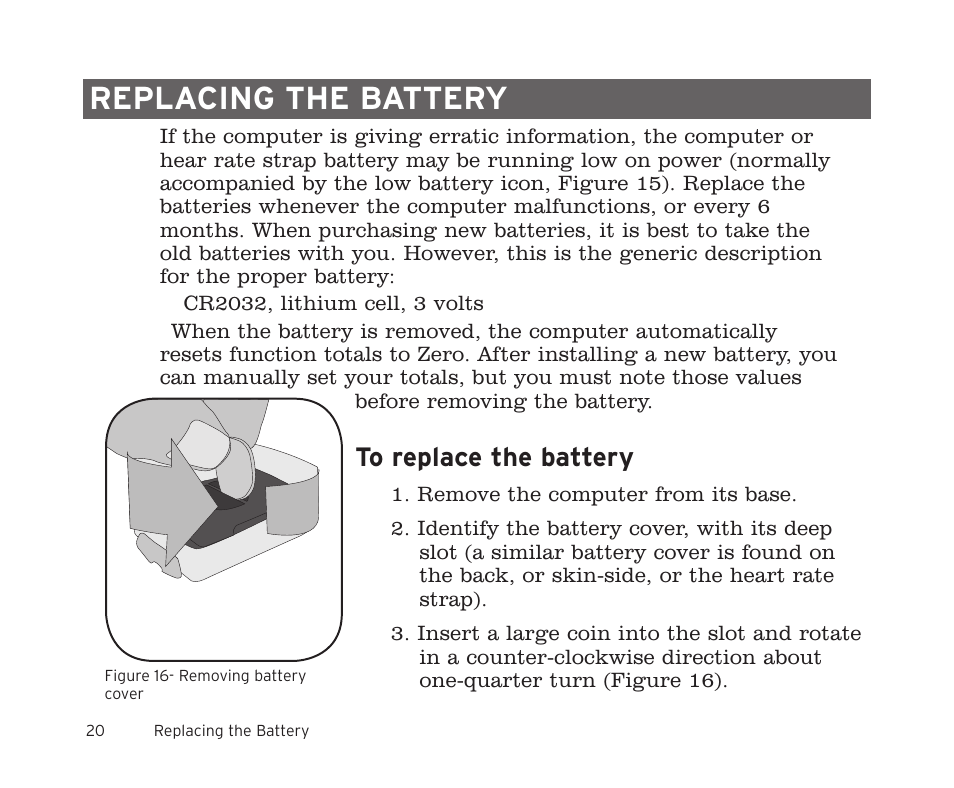 Replacing the battery | Trek 8i User Manual | Page 22 / 27