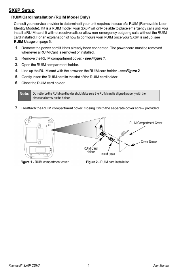 Sx6p setup | Telular SX6P-200C User Manual | Page 9 / 32