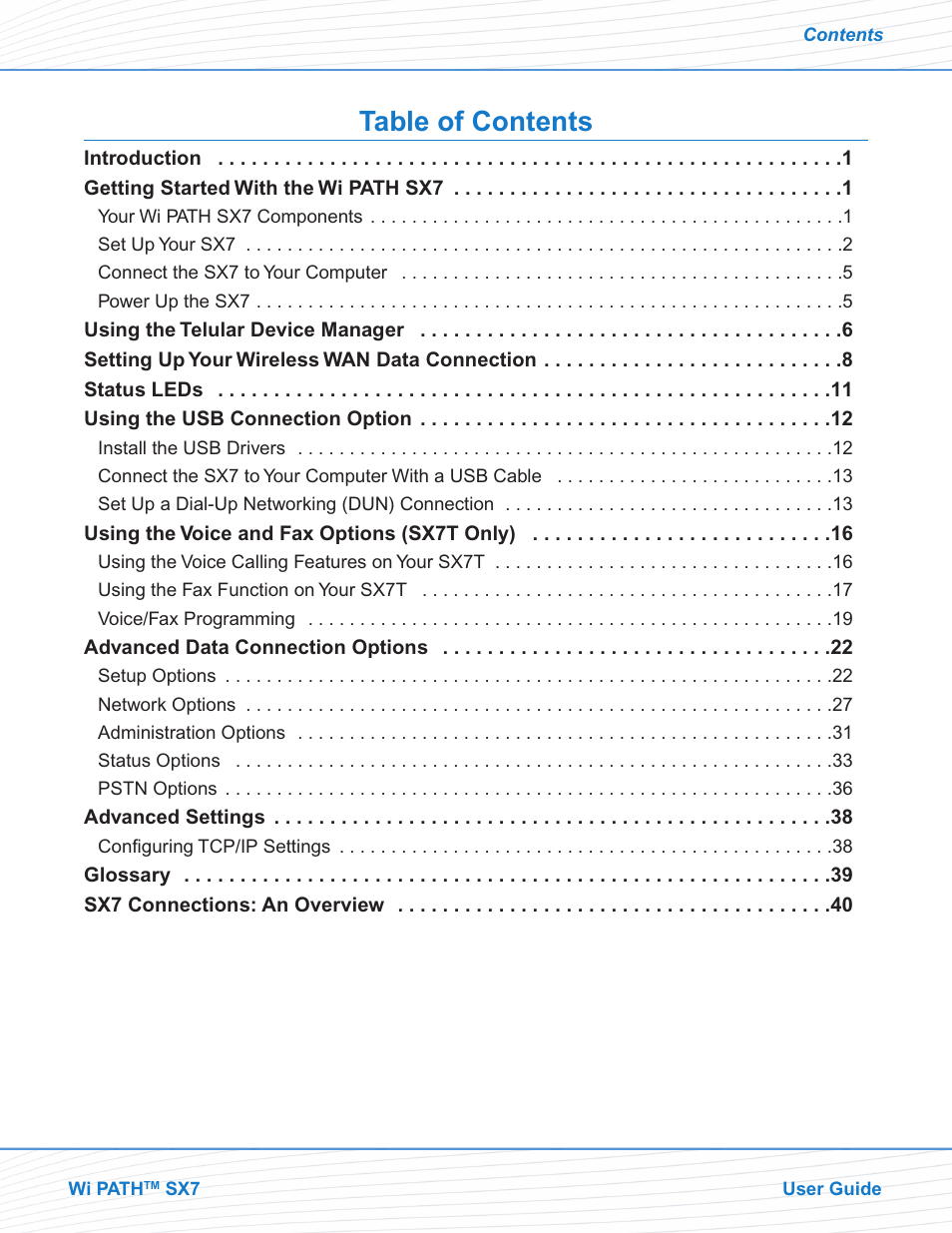 Telular SX7M User Manual | Page 2 / 42