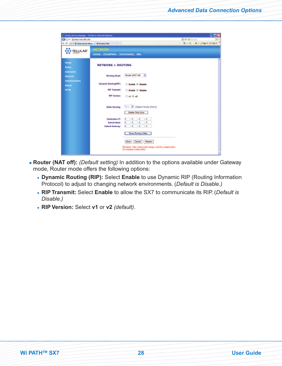 Telular SX7M User Manual | Page 30 / 42