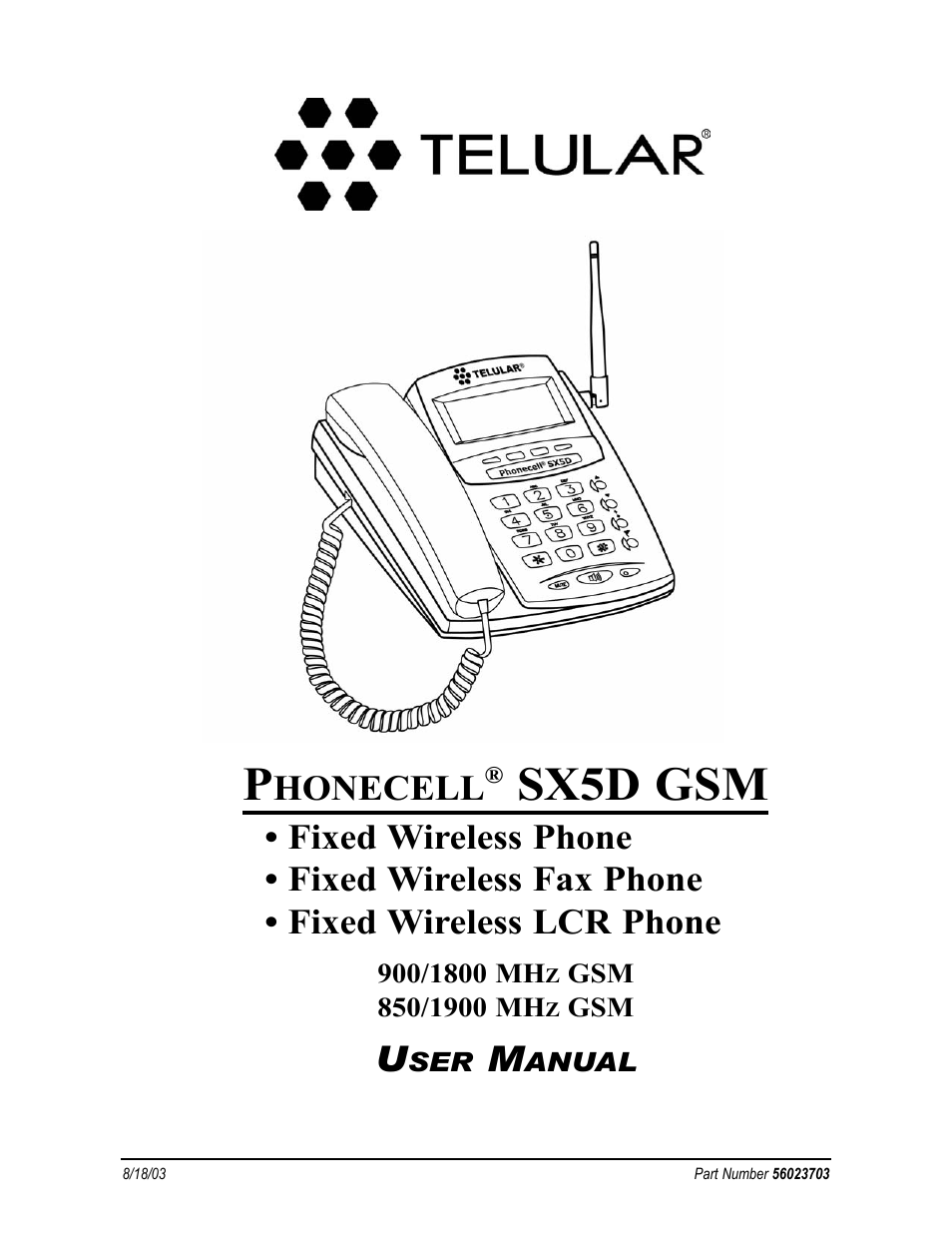 Telular SX5D User Manual | 56 pages