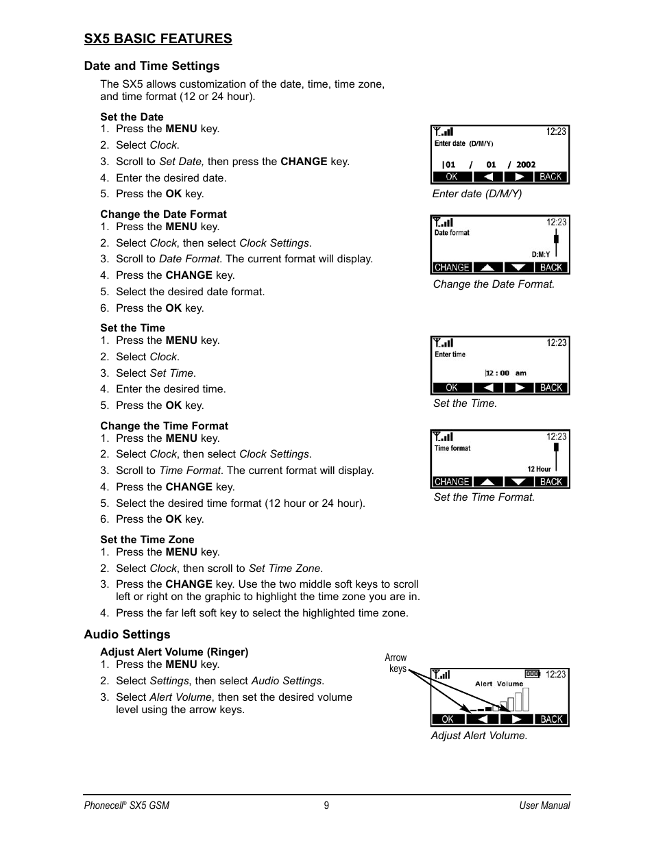 Sx5 basic features | Telular SX5D User Manual | Page 16 / 56